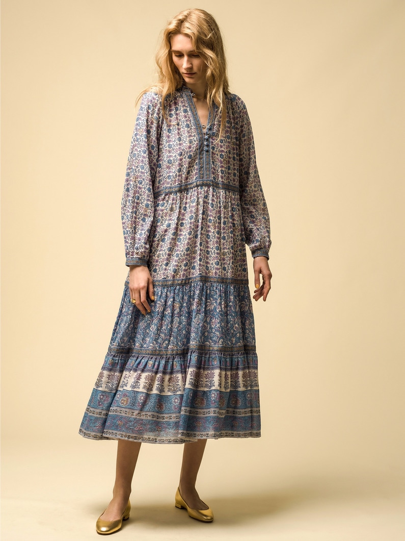 India Cotton Print Festival Dress 詳細画像 blue 2