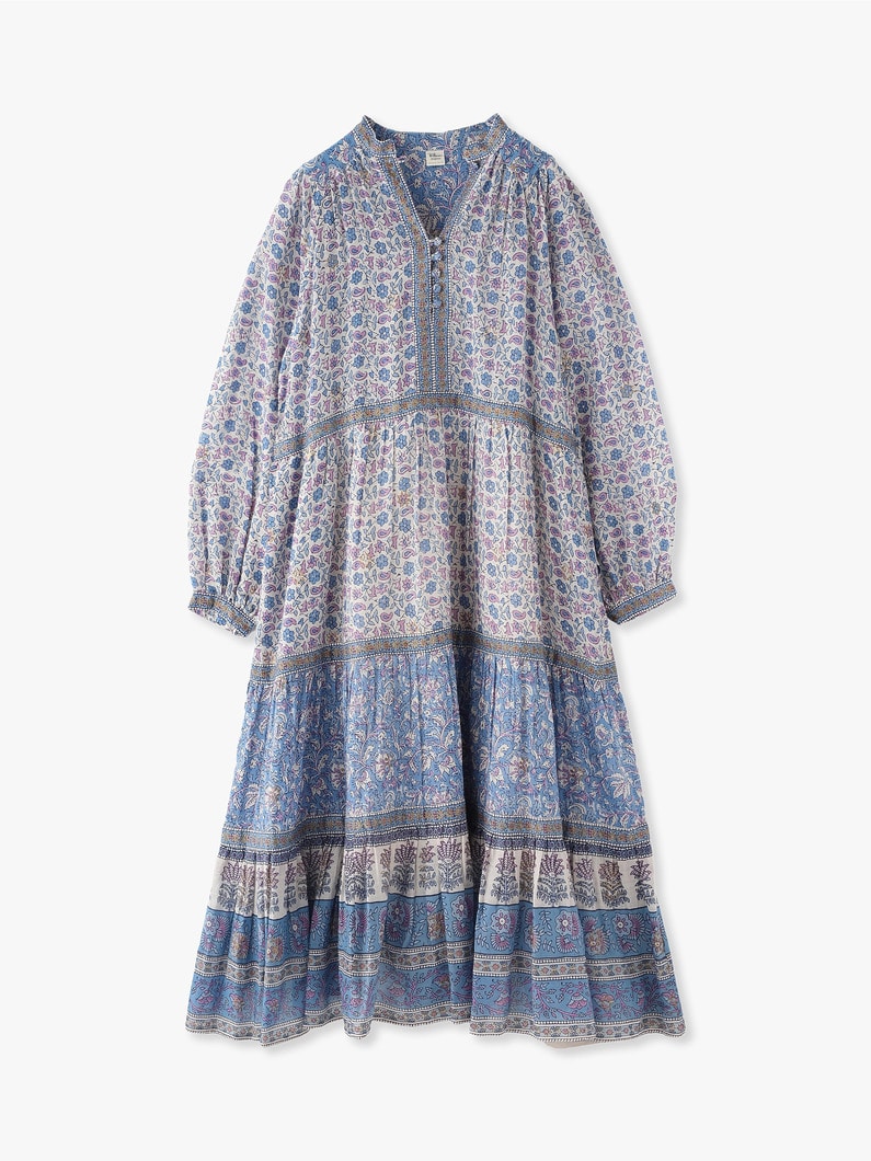 India Cotton Print Festival Dress 詳細画像 blue 3