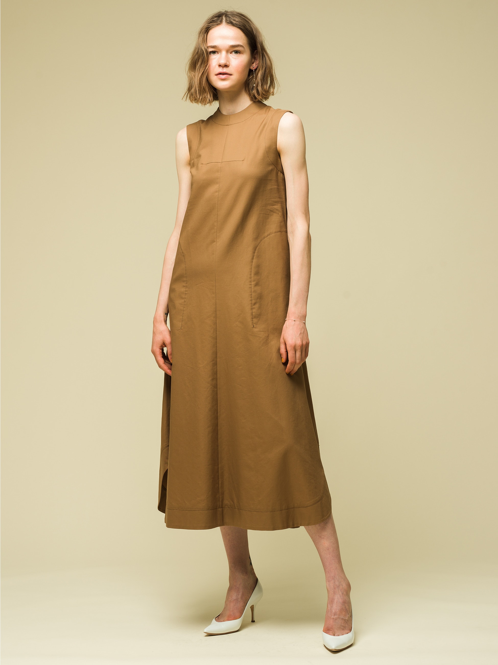 Brown sleeveless dress Clearance