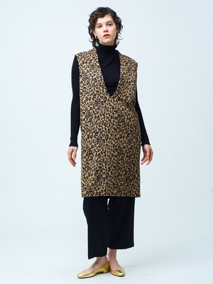 Leopard Print V Neck Dress 詳細画像 other