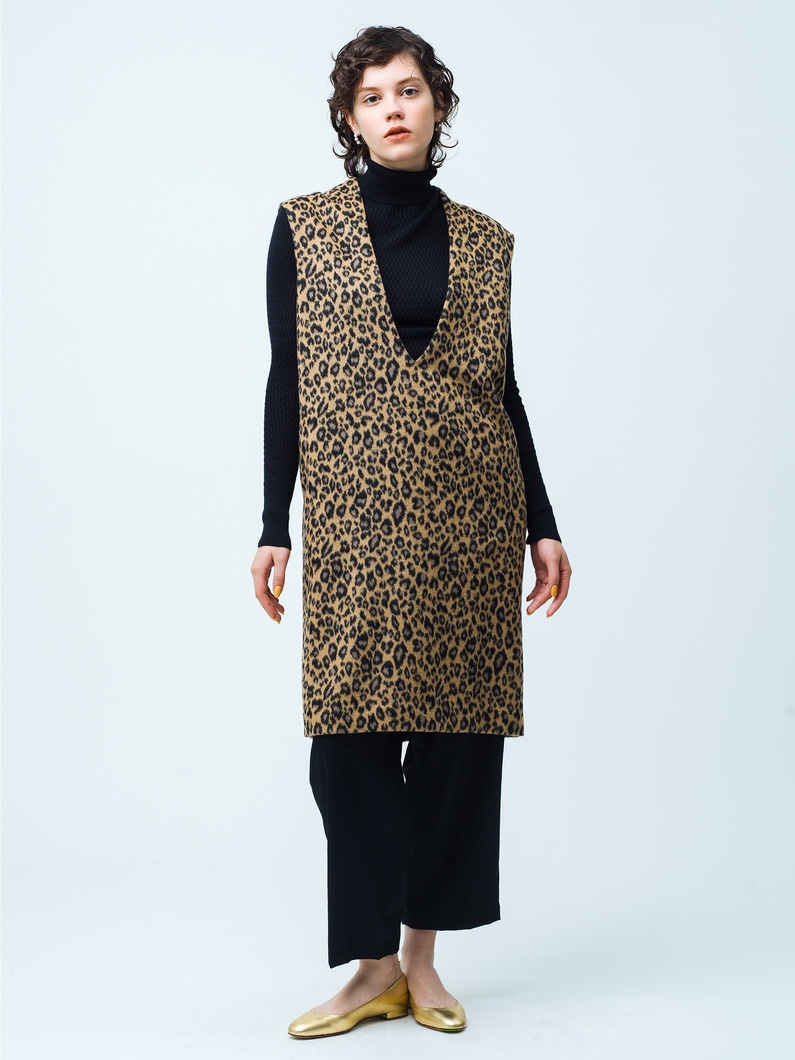 Leopard Print V Neck Dress 詳細画像 other 1