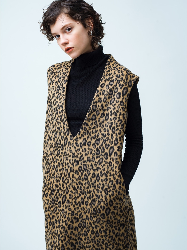 Leopard Print V Neck Dress 詳細画像 other 3