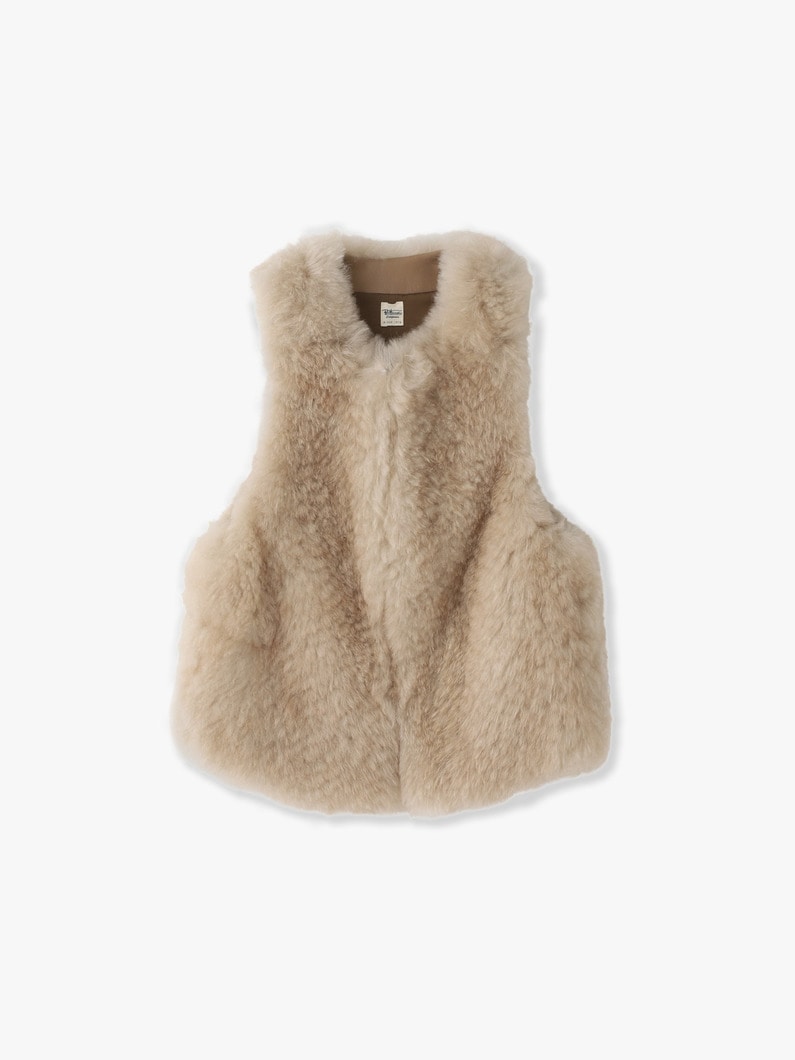 Beige fur vest Clearance