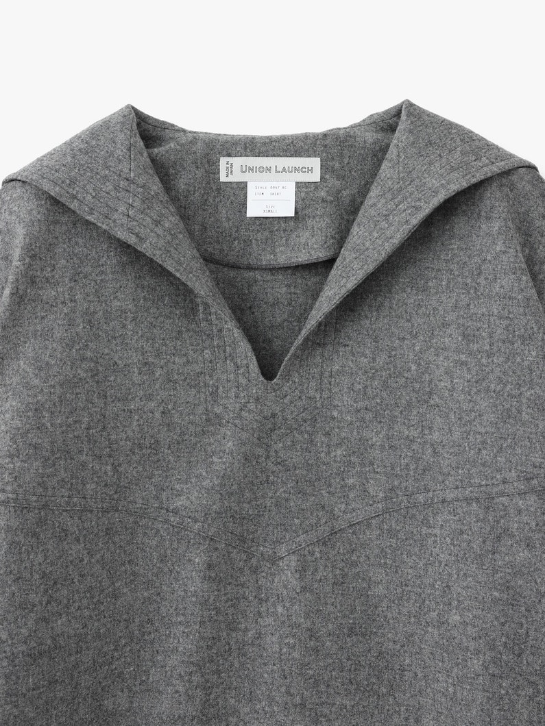 Wool Sailor Collar Shirt 詳細画像 gray 6