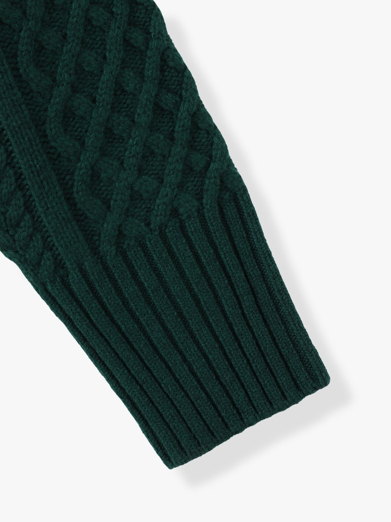 Wool Cashmere Cable Turtle Neck Pullover 詳細画像 green 5
