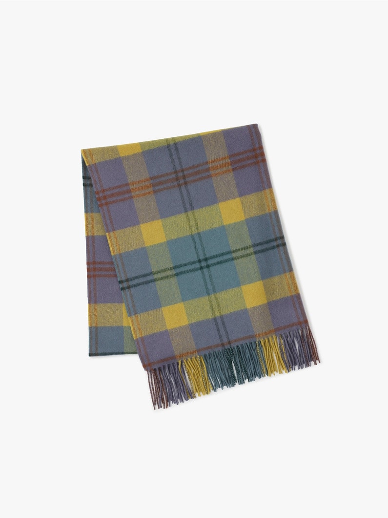 Cashmere Check Stole (yellow) 詳細画像 yellow 1