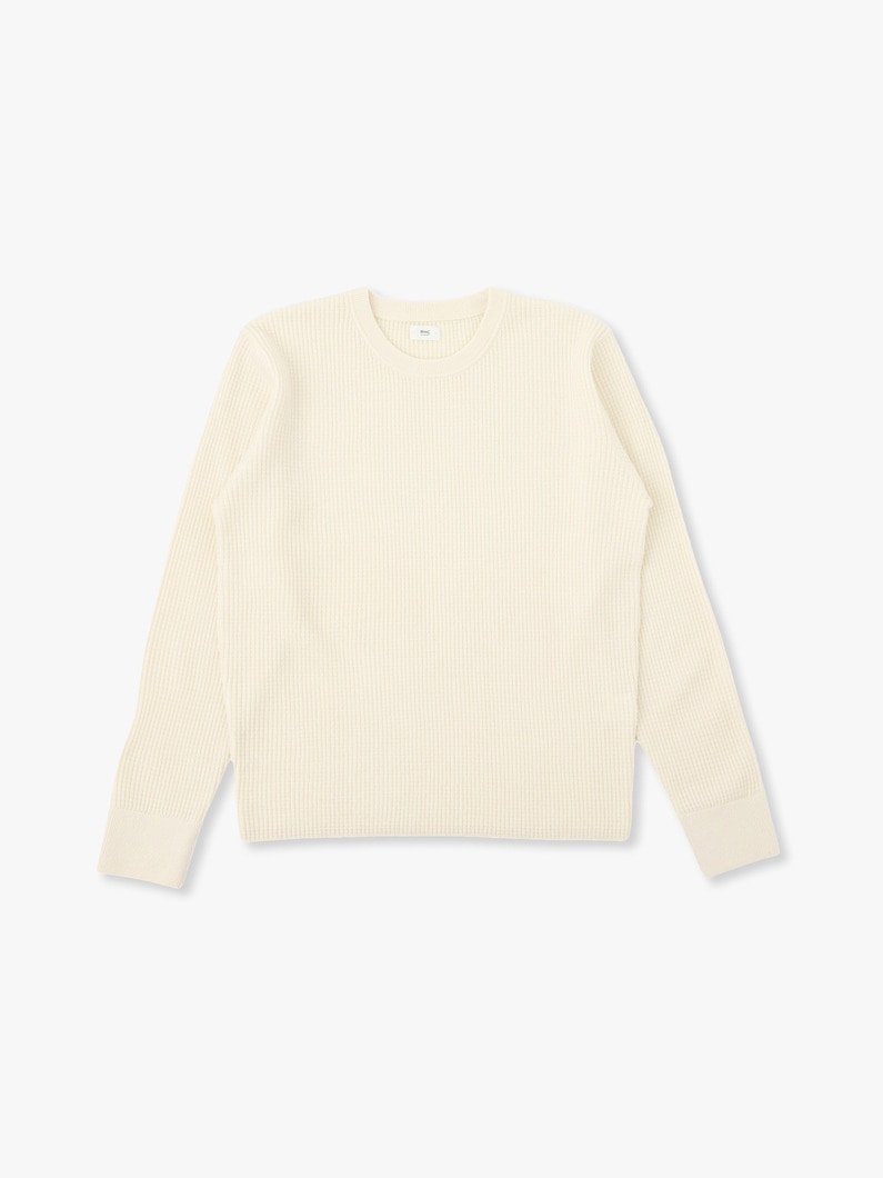 Waffle Wool Pullover 詳細画像 white 1