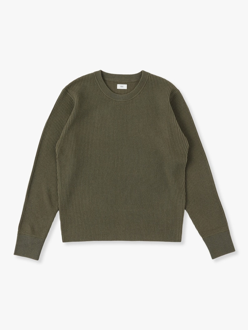 Waffle Wool Pullover 詳細画像 olive 2