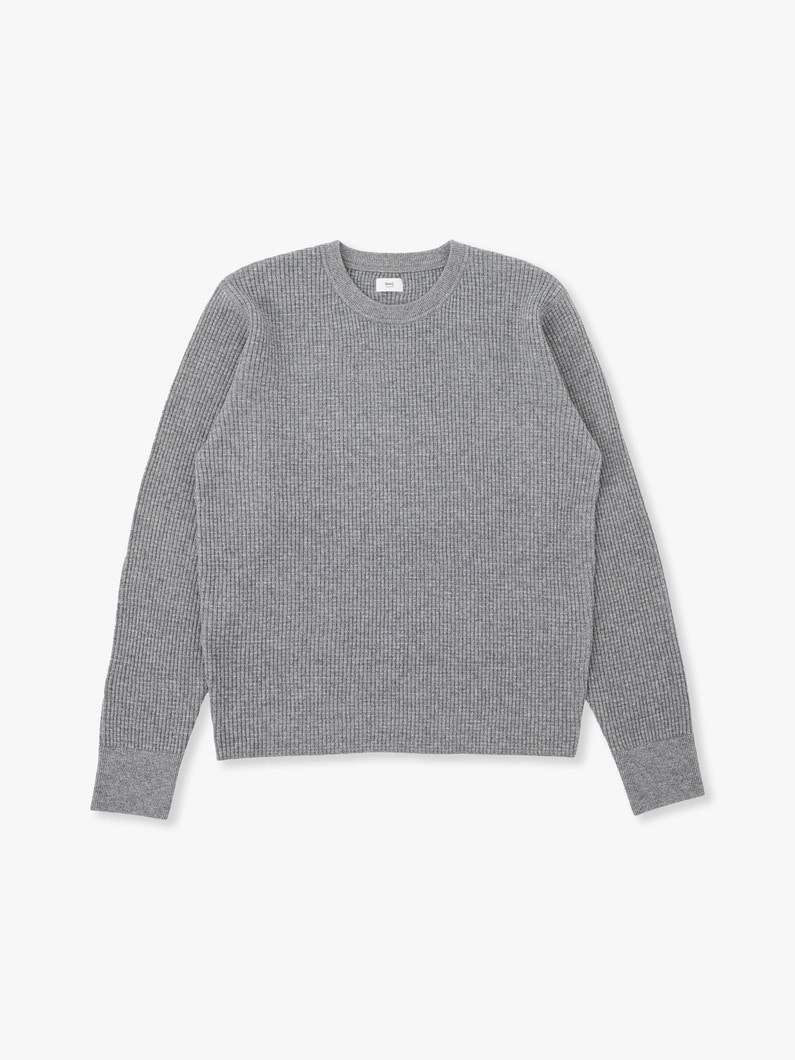 Waffle Wool Pullover 詳細画像 top gray 1