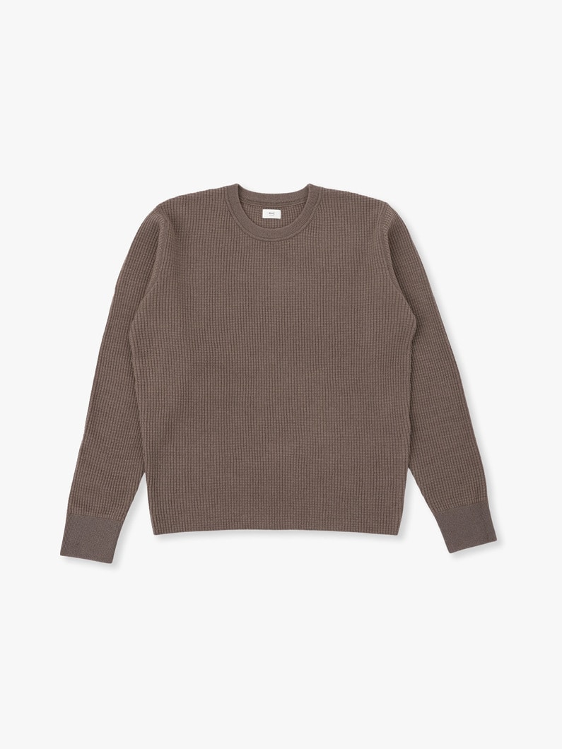 Waffle Wool Pullover 詳細画像 gray 1