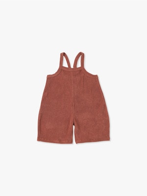 Terry Cropped Dungaree Overalls 詳細画像 brown