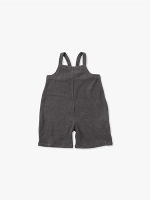 Terry Cropped Dungaree Overalls 詳細画像 dark gray