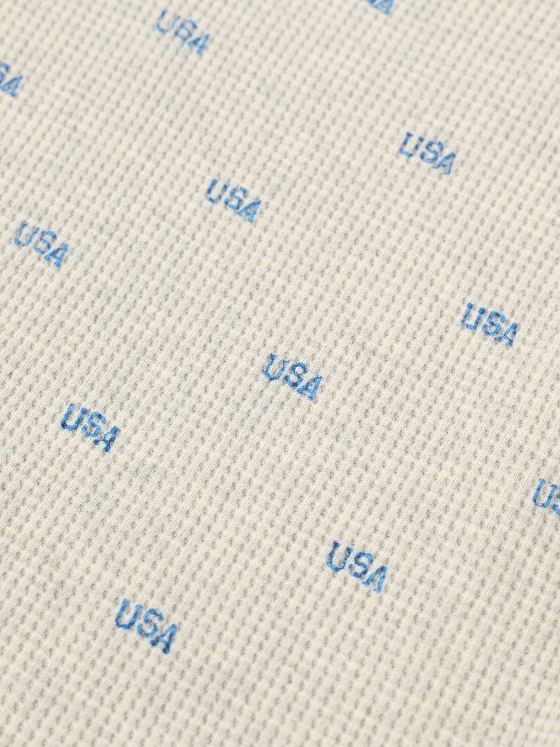 USA Print Waffle Pullover 詳細画像 blue 6