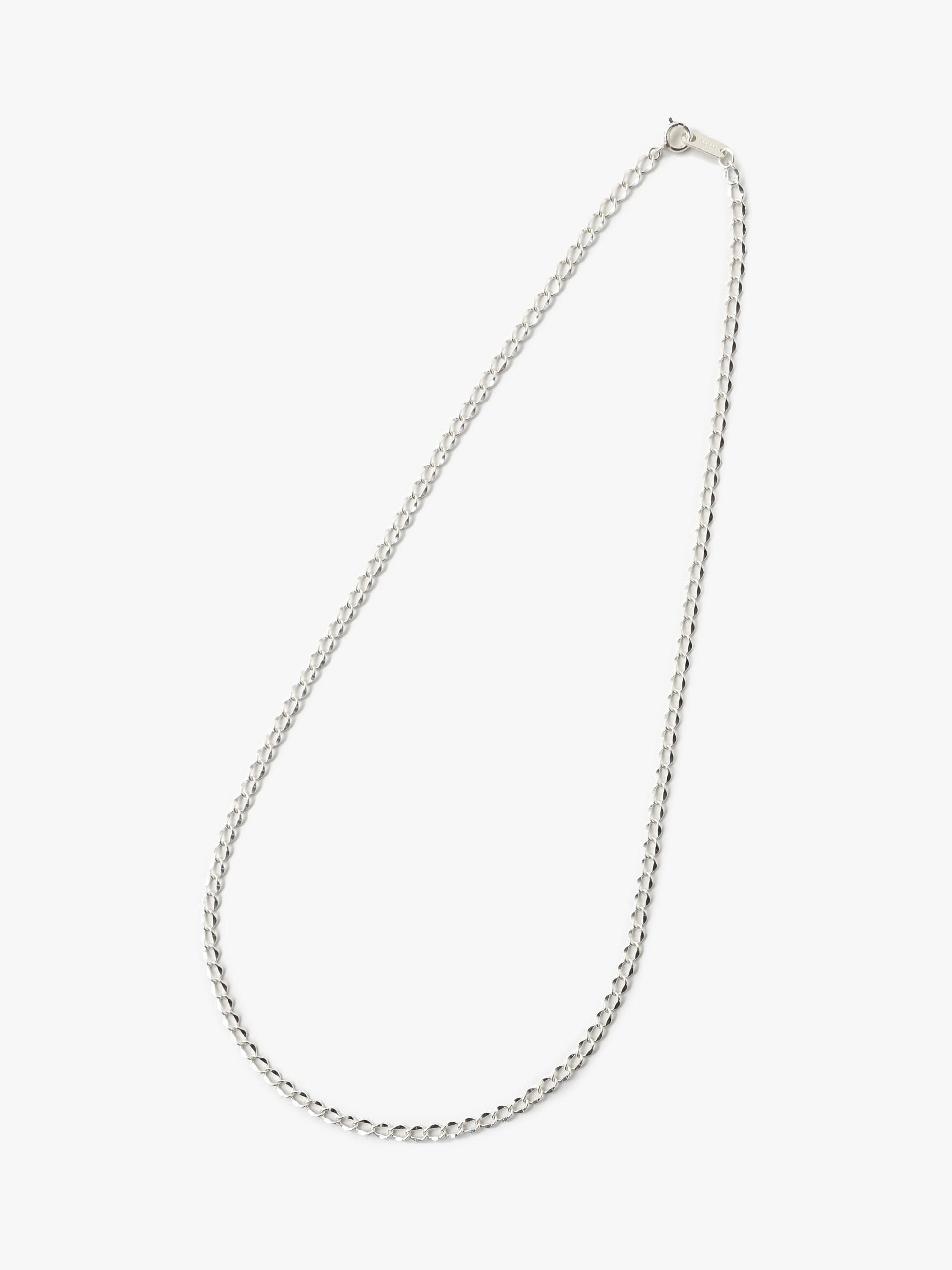 Silver Long Curb Necklace