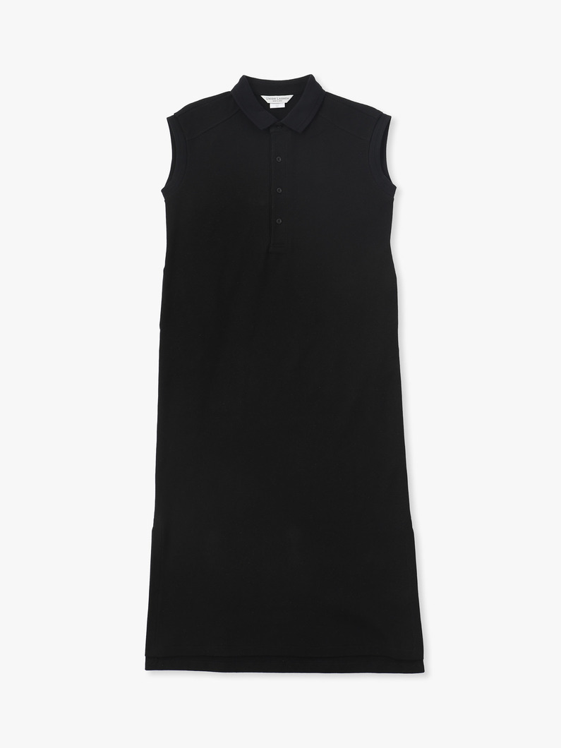 Organic Cotton Polo Shirt Dress 詳細画像 black 3