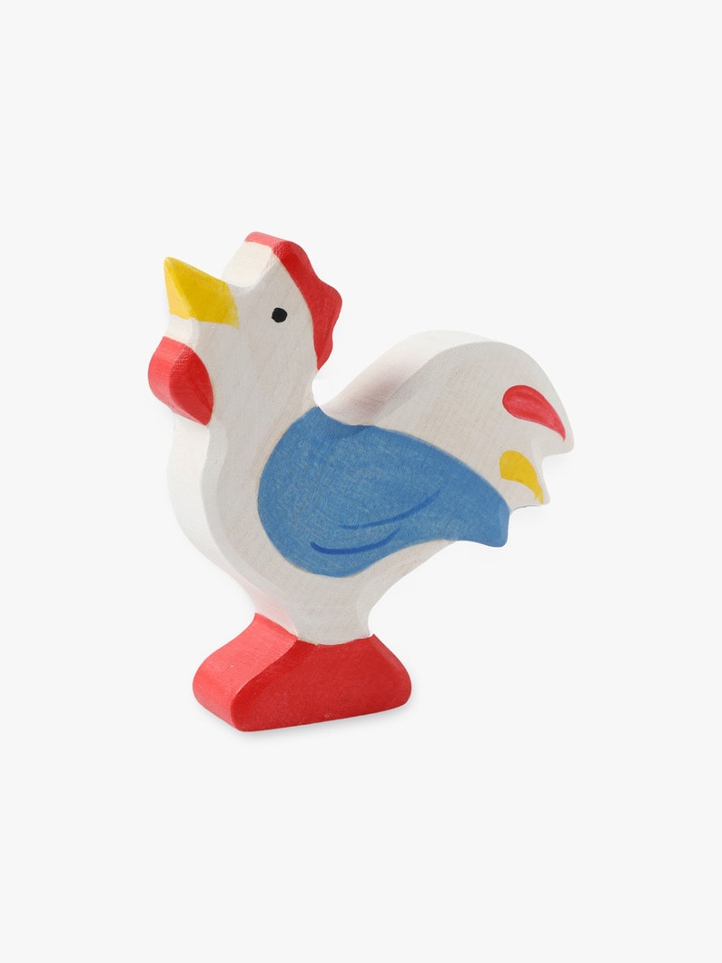 Wooden Crowing Rooster 詳細画像 white 1