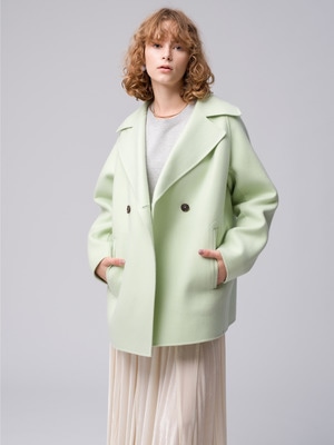 Recycle Wool Short Rever Coat 詳細画像 lime