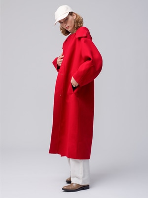 Luxe Melton Hooded Coat 詳細画像 red