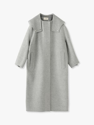 Luxe Melton Hooded Coat 詳細画像 top gray