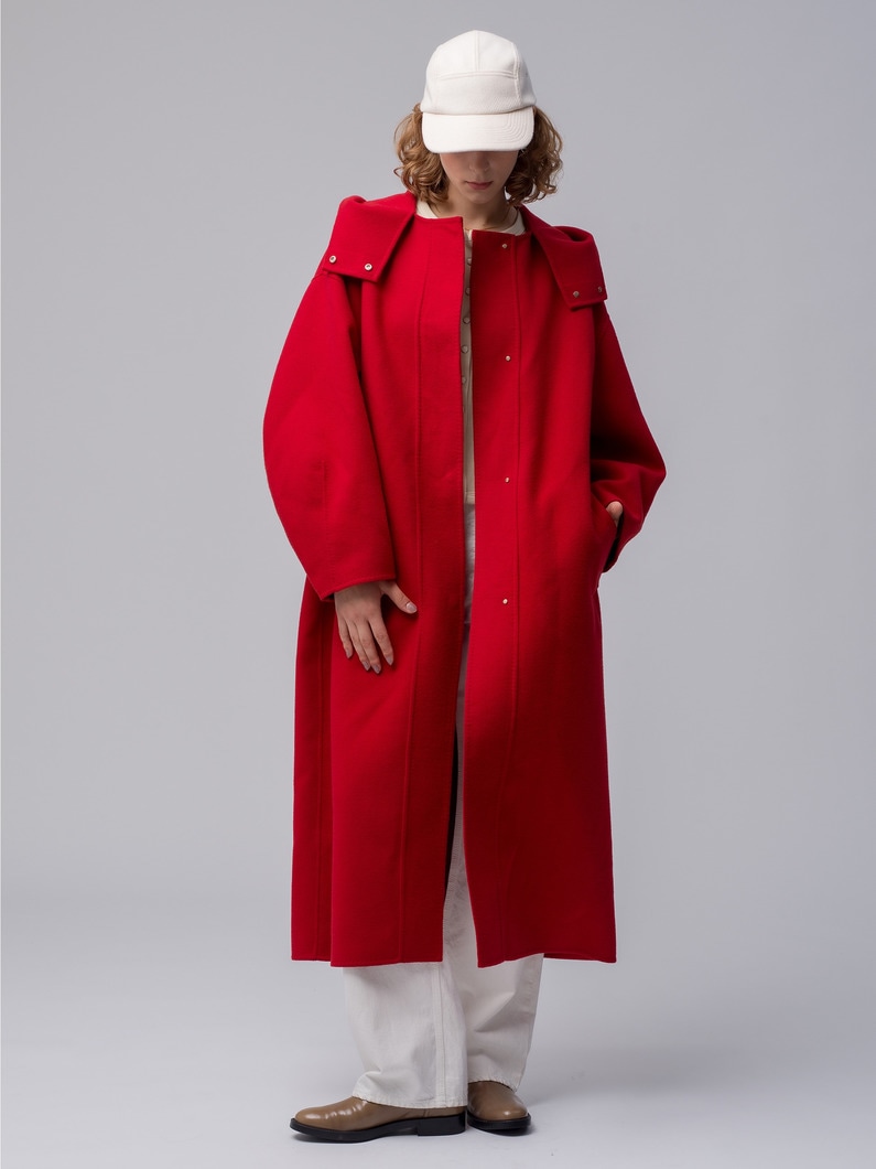 Luxe Melton Hooded Coat 詳細画像 red 2