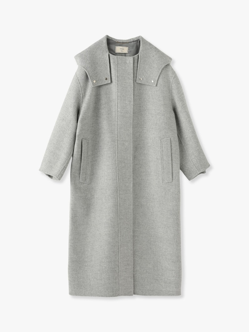 Luxe Melton Hooded Coat 詳細画像 top gray 1