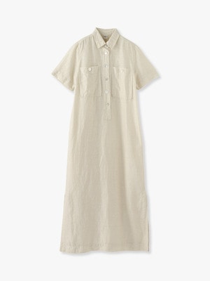 Linen Side Slit Shirt Dress 詳細画像 ivory