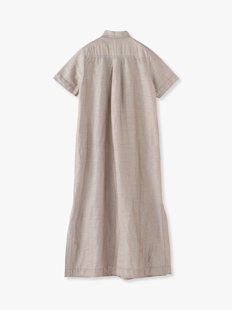 Linen Side Slit Shirt Dress 詳細画像 beige 4