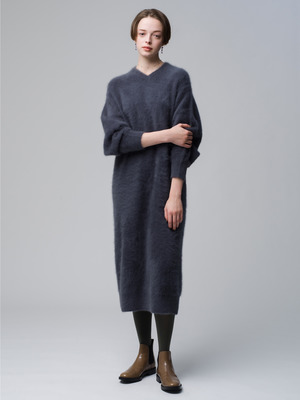 Fox Cashmere Knit Dress 詳細画像 charcoal gray