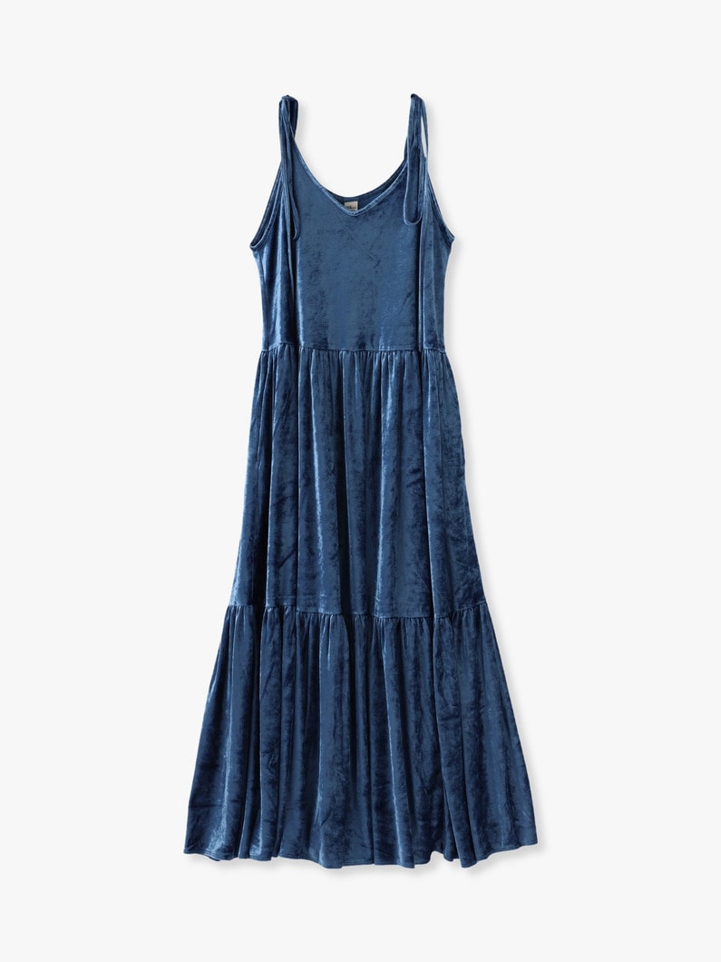 Velour Camisole Tiered Dress 詳細画像 blue 2