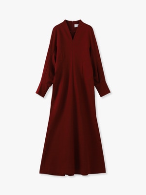 Classic Cotton V Neck Dress 詳細画像 burgundy