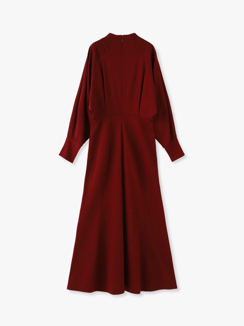 Classic Cotton V Neck Dress 詳細画像 burgundy 2