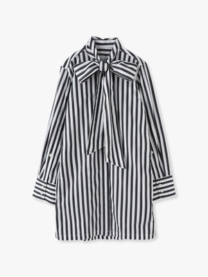 Striped Scarf Tunic Dress 詳細画像 black