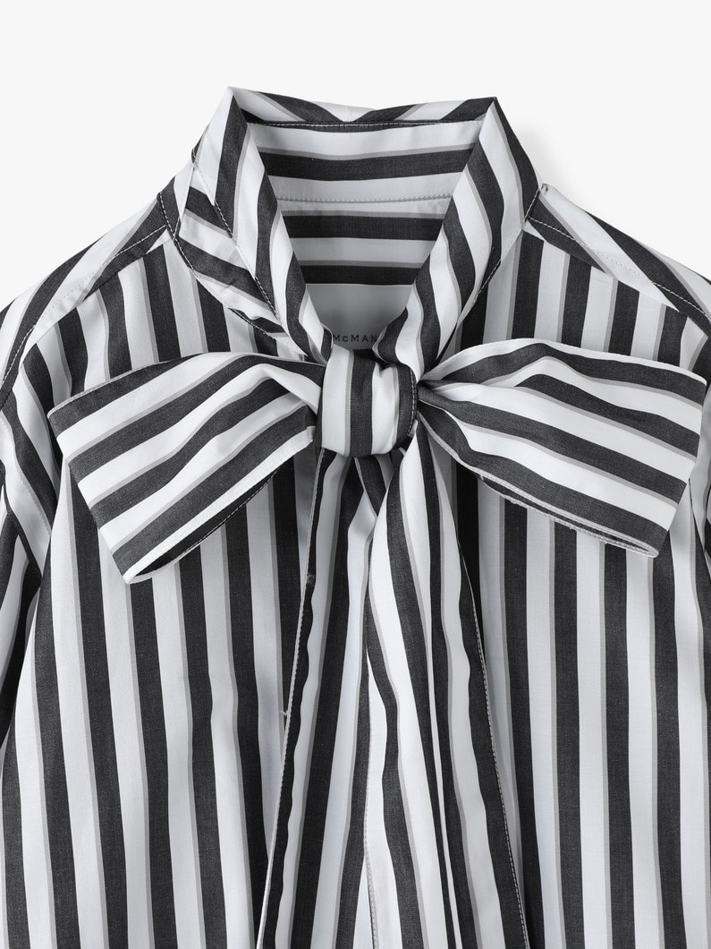 Striped Scarf Tunic Dress 詳細画像 black 3