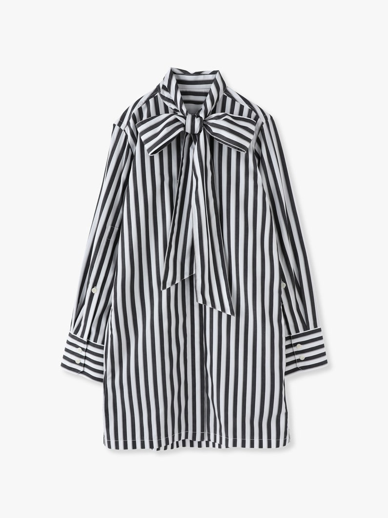 Striped Scarf Tunic Dress 詳細画像 black 1