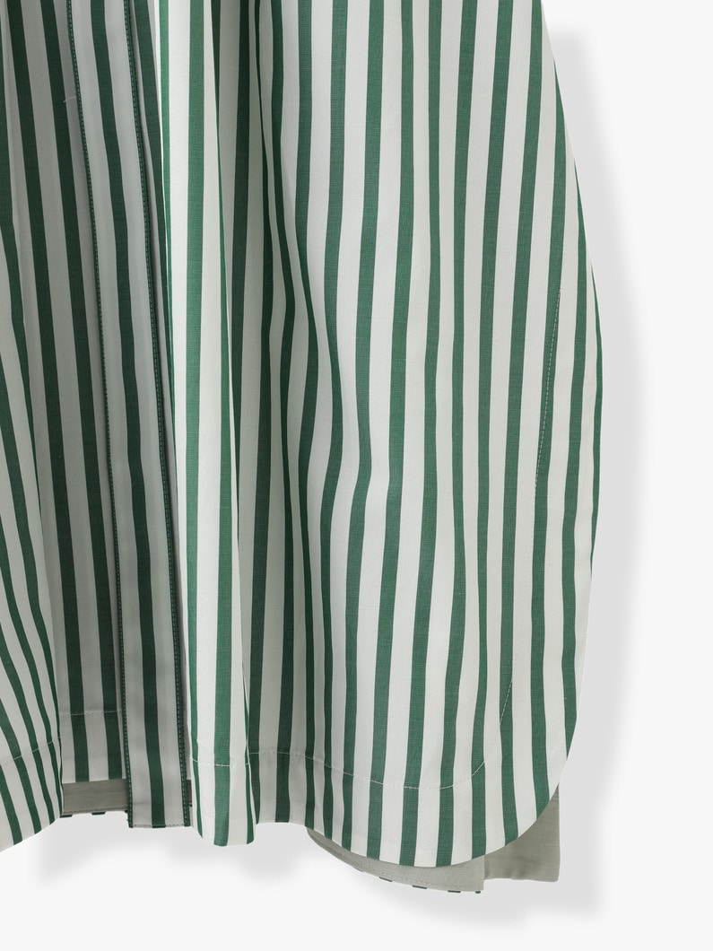 Silk Cotton Striped Shirt Dress 詳細画像 green 7