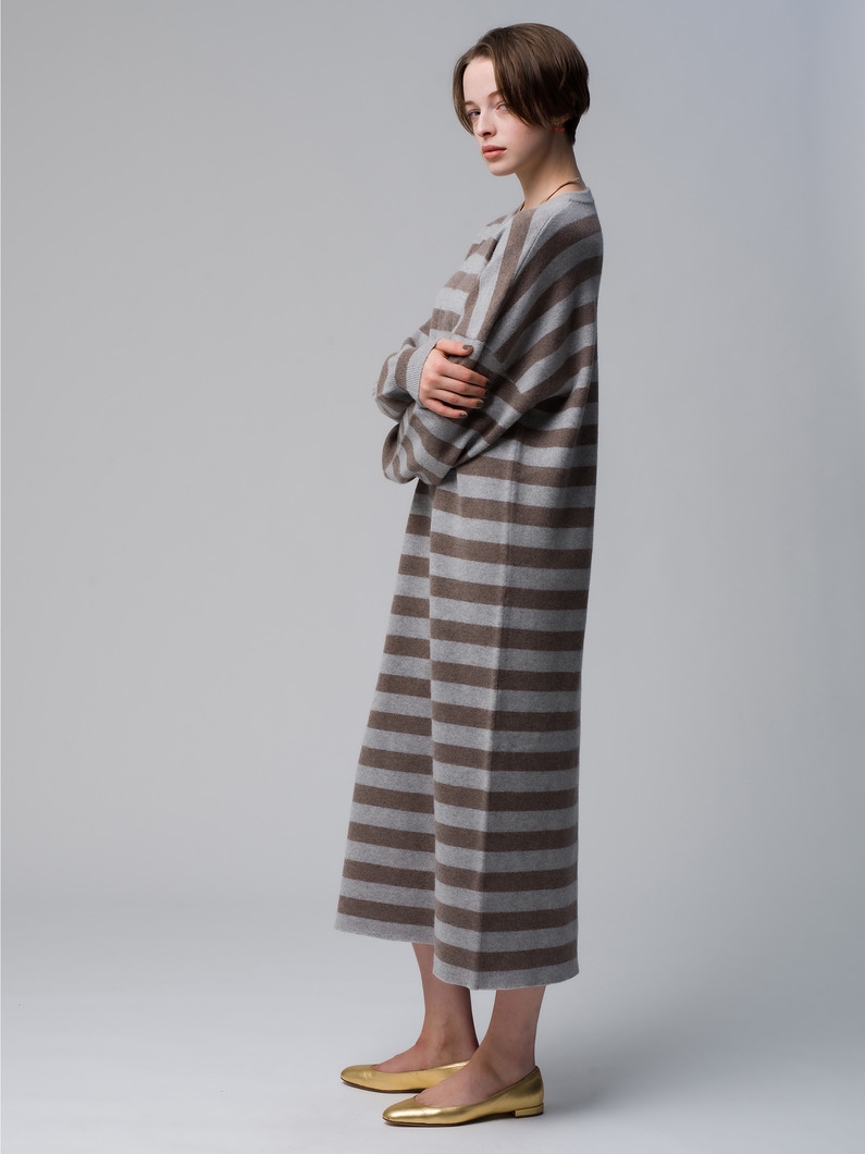 Weird Cashmere Short Dress (striped) 詳細画像 gray 2
