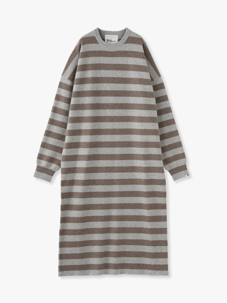 Weird Cashmere Short Dress (striped) 詳細画像 gray 3