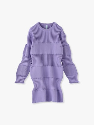 Fluted Long Sleeve Mini Dress 詳細画像 light purple