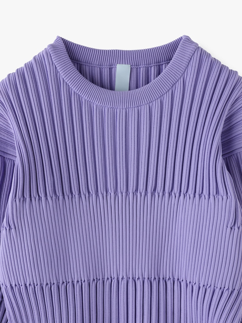 Fluted Long Sleeve Mini Dress 詳細画像 light purple 3