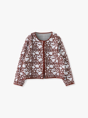 Nila Print Quilted Jacket (wine red) 詳細画像 wine red