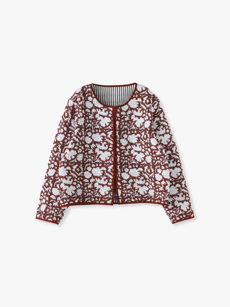 Nila Print Quilted Jacket (wine red) 詳細画像 wine red 1