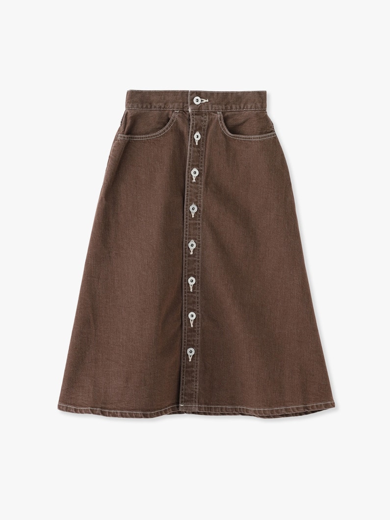 Stretch Color Denim Skirt 詳細画像 brown 1