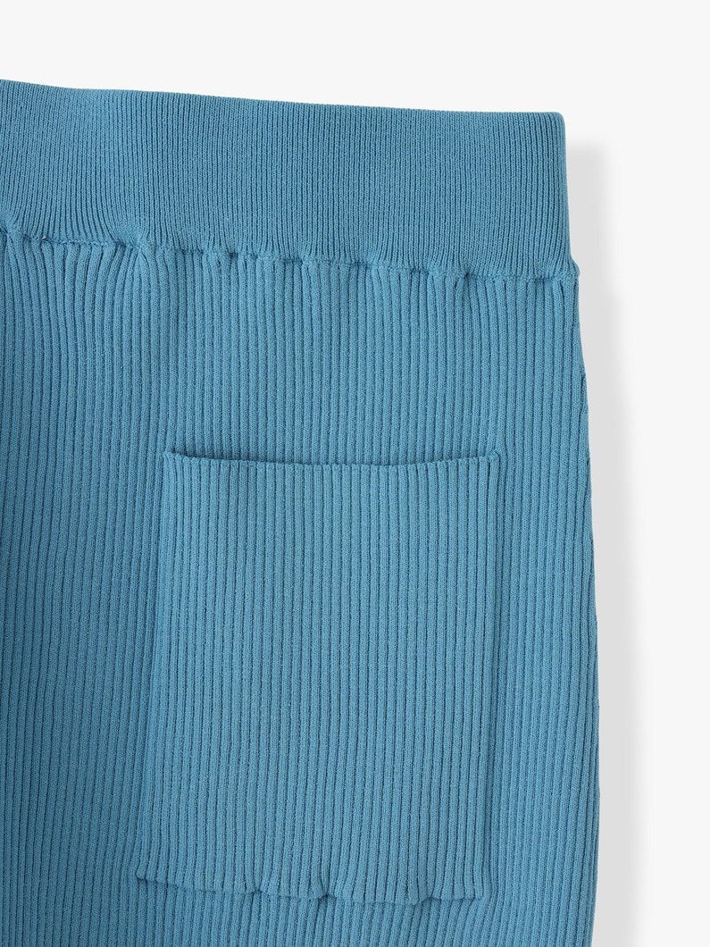 Rib Knit Slit Skirt 詳細画像 blue 7