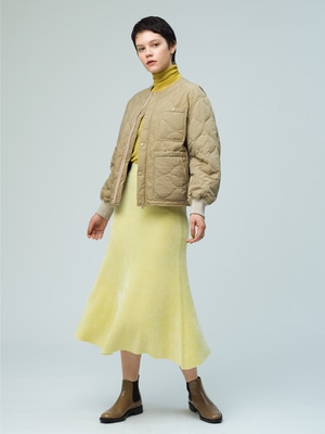 Velour Knit Flare Skirt 詳細画像 light yellow