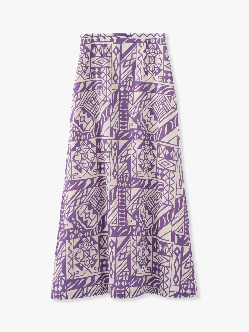 Cotton Print Flare Skirt 詳細画像 purple 2
