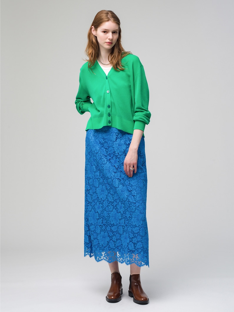 Flower Code Lace Skirt 詳細画像 blue 2