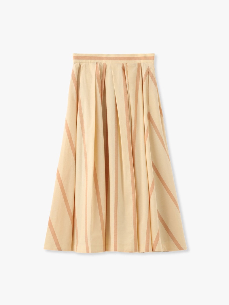 Light Cotton Striped Skirt 詳細画像 light orange 5