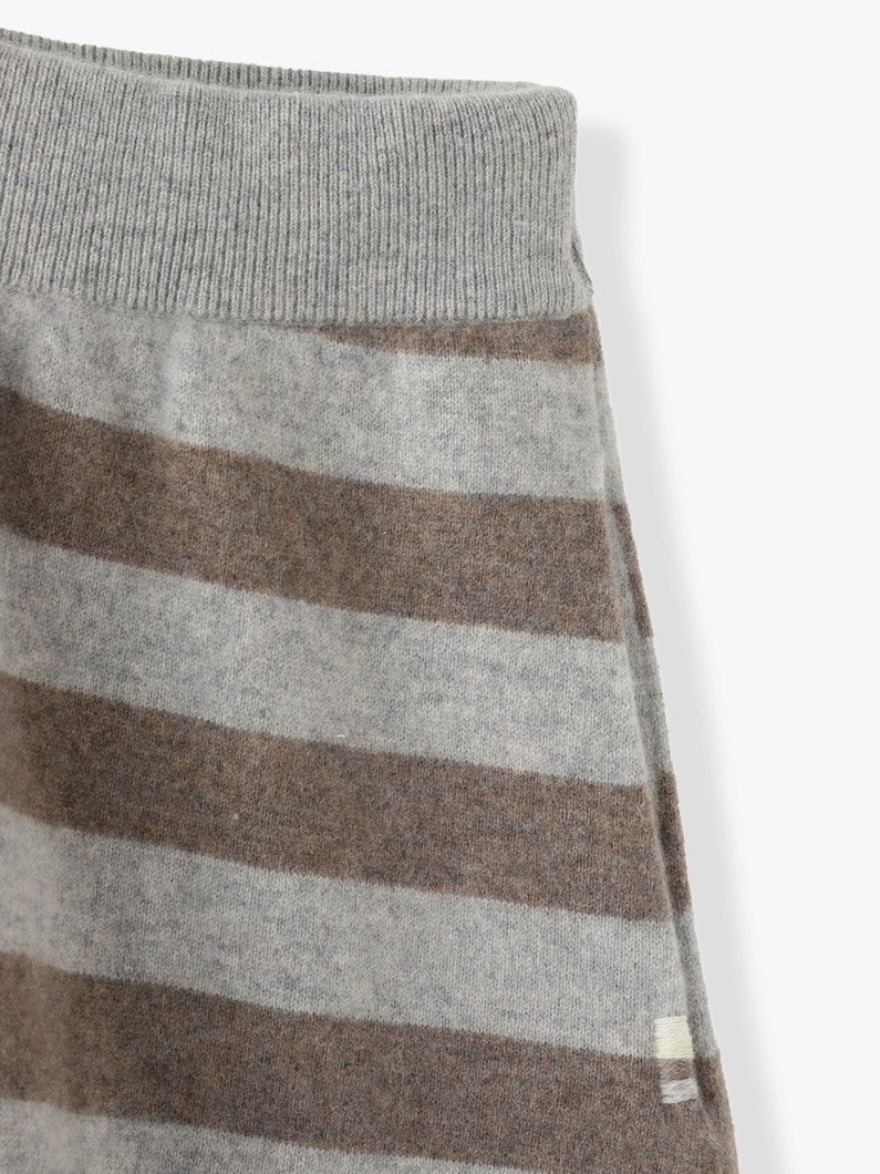 Cashmere A Line Skirt (striped) 詳細画像 gray 6