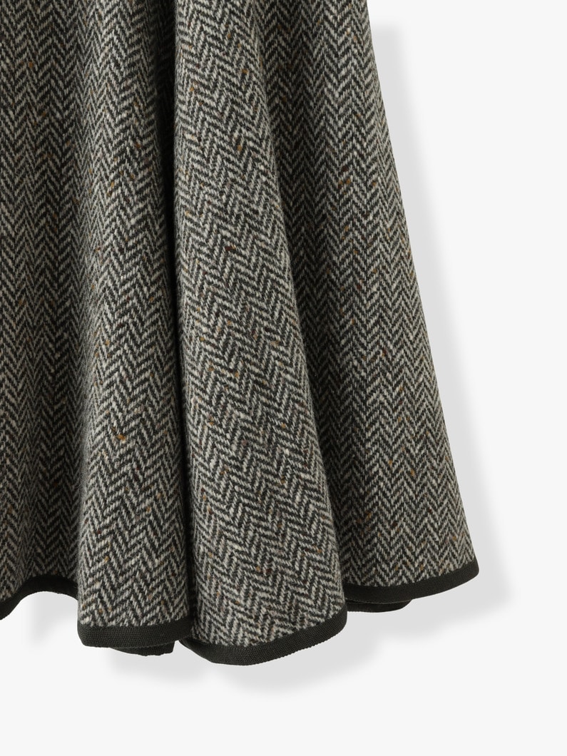 Herringbone Wool Flare Skirt (khaki) 詳細画像 khaki 7