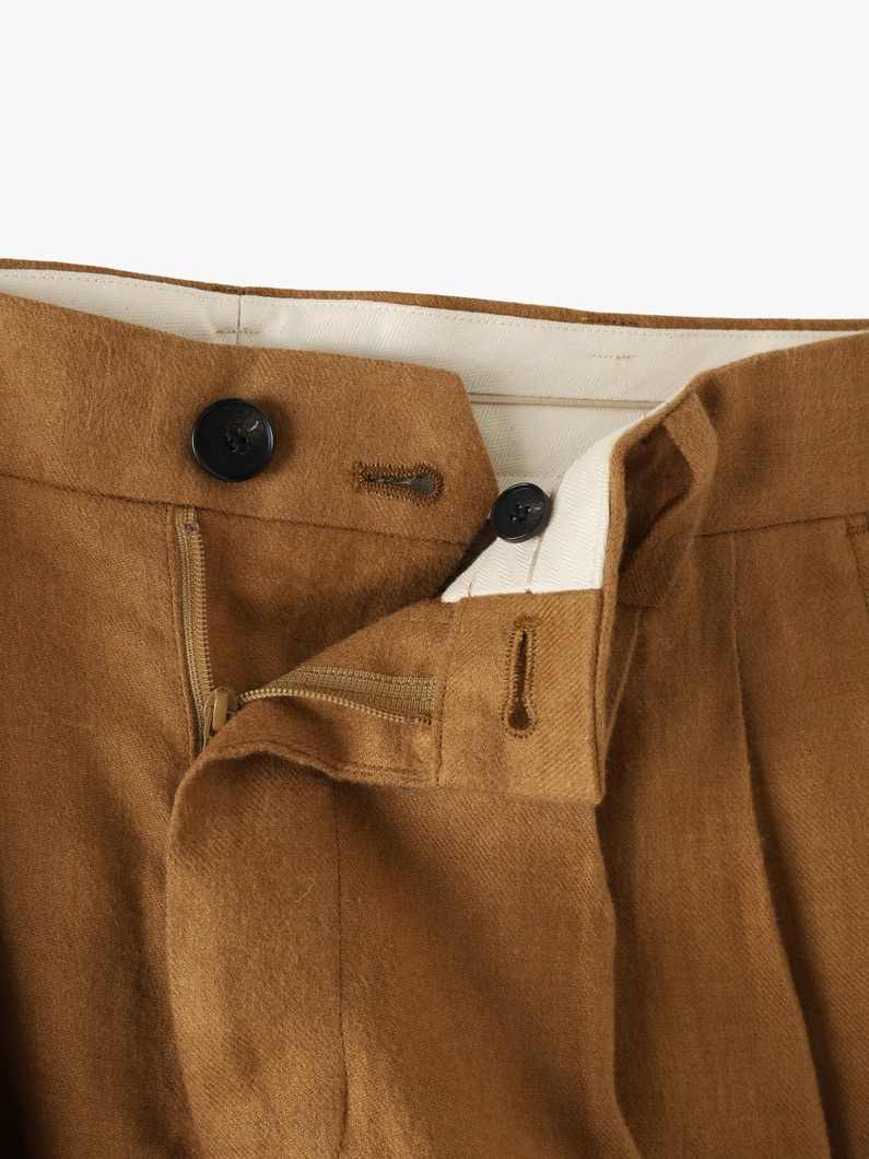 Brushed Linen Chino Pants 詳細画像 brown 5